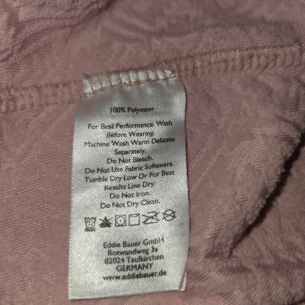 Eddie Bauer Textured Pink Quarter Zip Pullover Long sleeves XL 100% Polyester - Picture 5 of 8